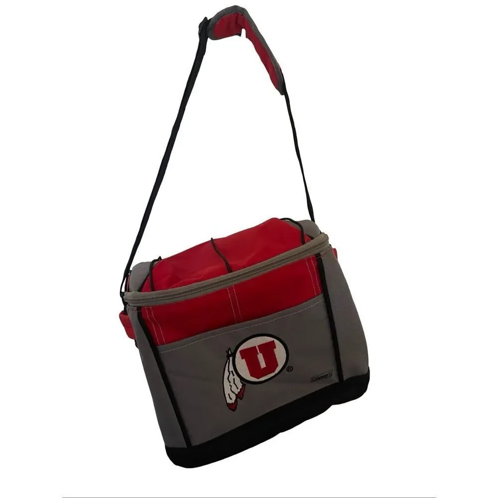 Coleman Red Gray Black Utah Utes Halftime Lunch Cooler Bag